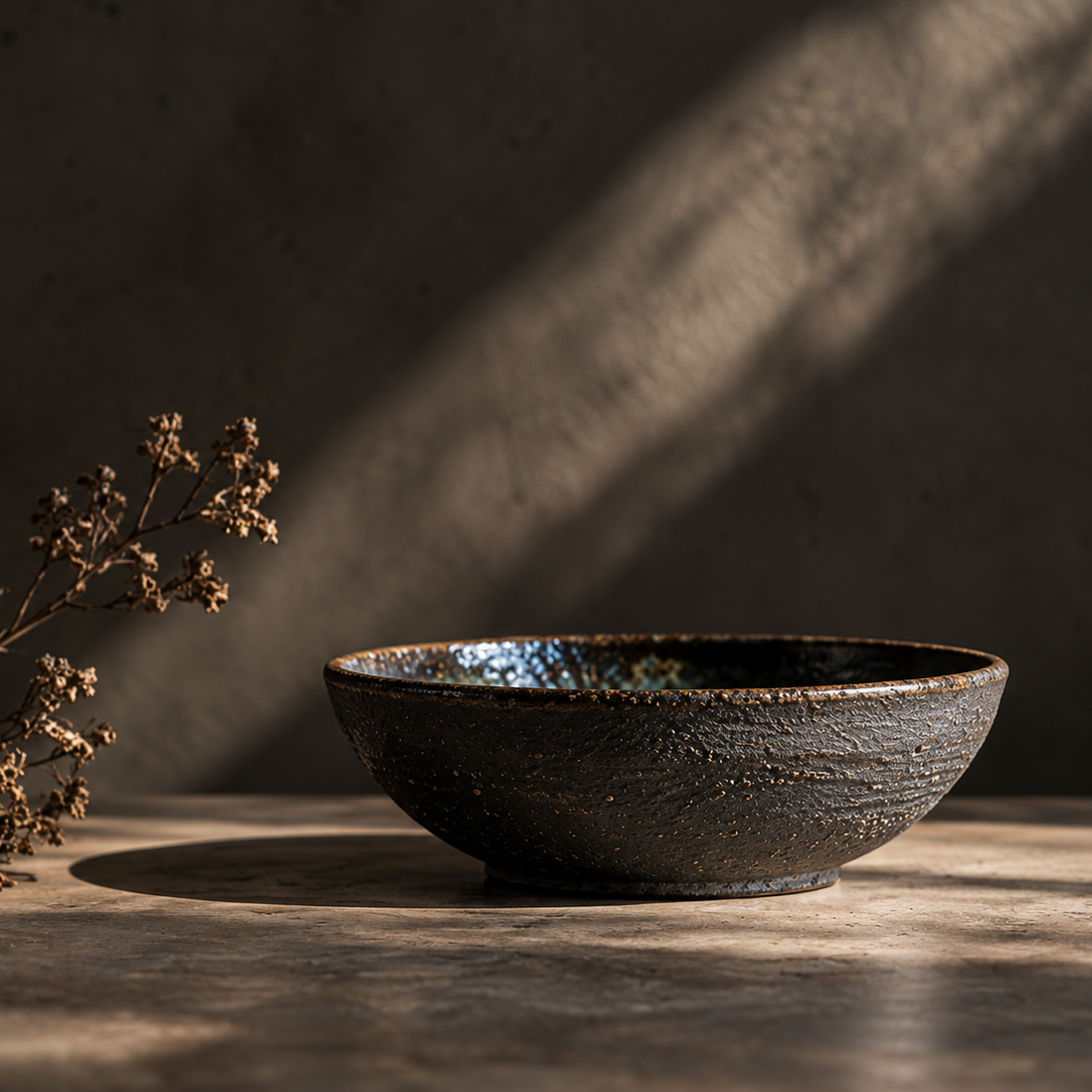Dark earth low bowl
