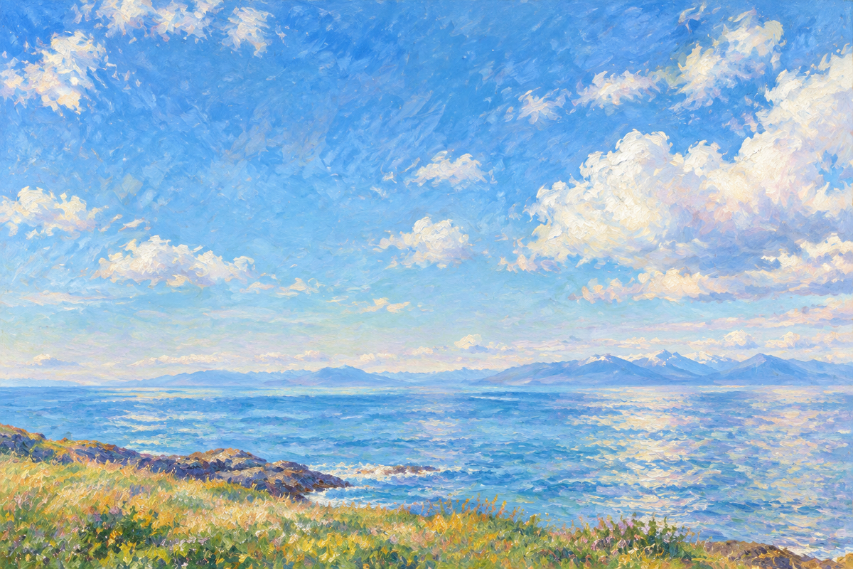 Monet-inspired Victoria coastal landscape